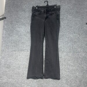 American Eagle Kick Thin Flare Jeans Womens 8 Black Next Level Stretch